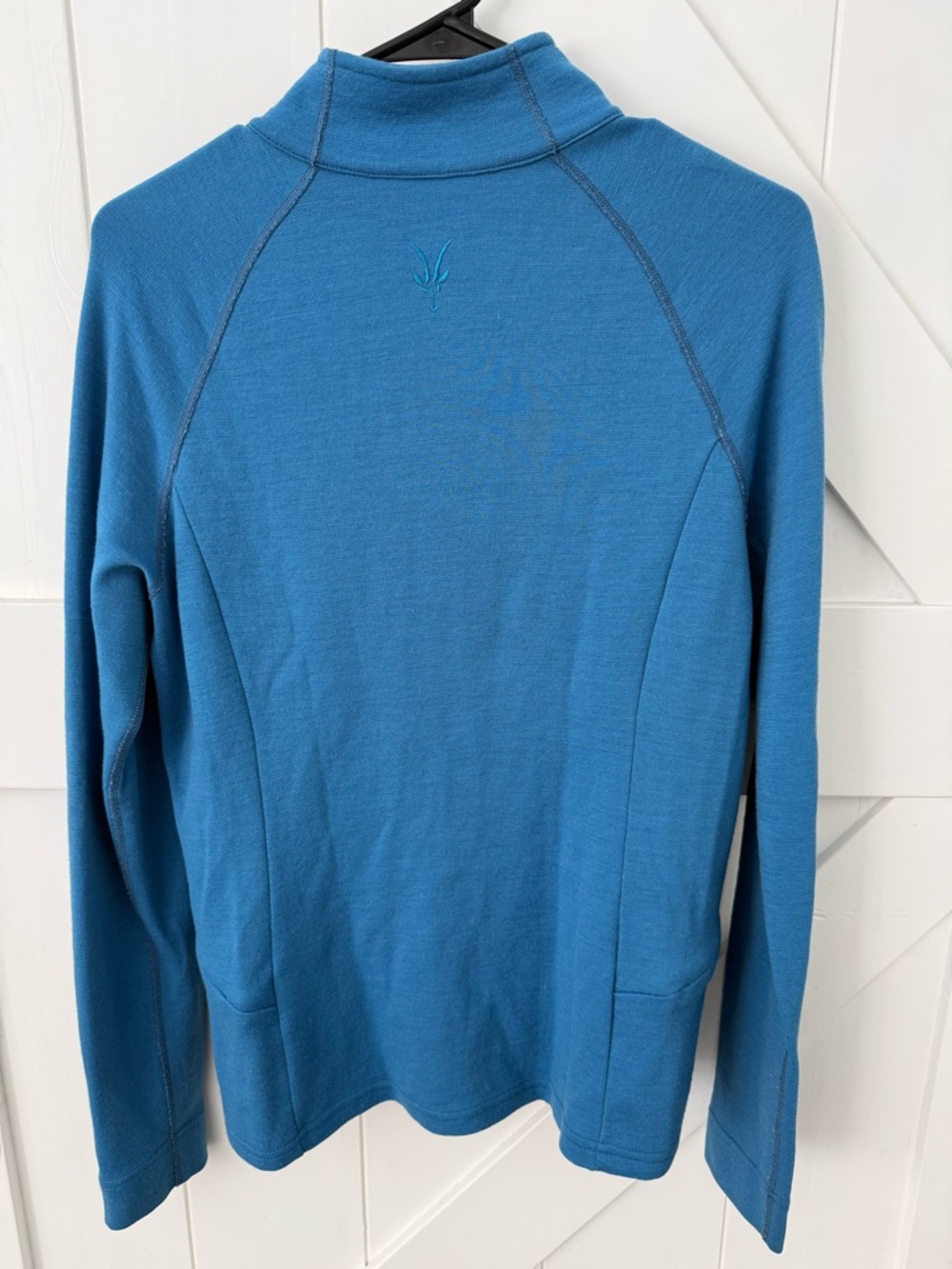 USA Ibex Full Zip 100% Merino Wool Cardigan Sweater Jacket Blue Athletic L - Picture 2 of 16